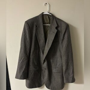 Towncraft Men’s Wool Silk Blend Blazer Jacket 42R Houndstooth